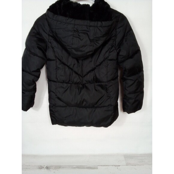 Children's Wonder Nation Black Puffer Jacket Size Small 6/6x Fleece Inside - Picture 8 of 11